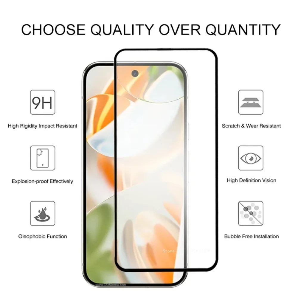 Set of 4 full-screen tempered glass screen protectors for Google Pixel