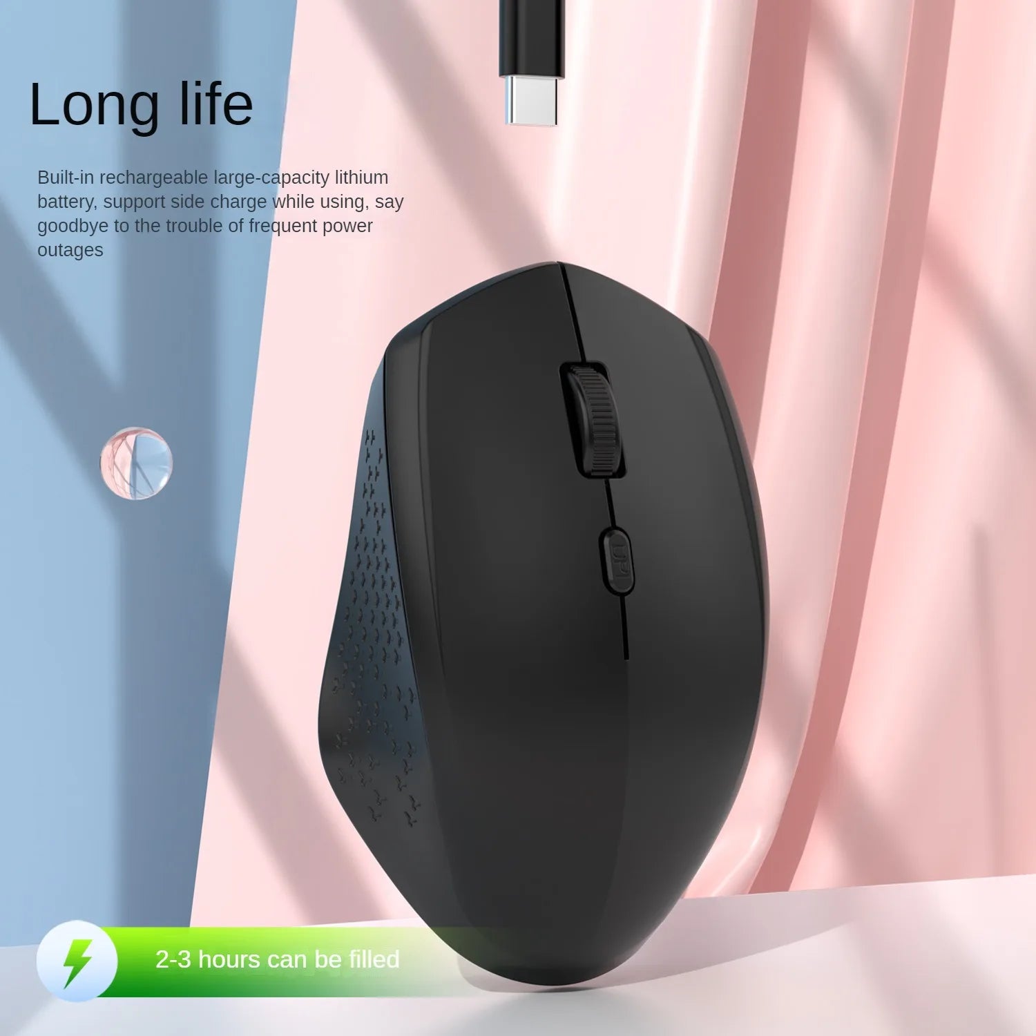 Ergonomische Bluetooth Funkmaus mit 2,4 GHz und Akku