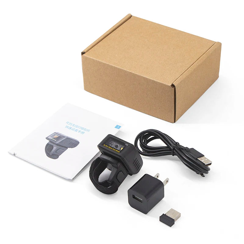 Mini Finger Barcode Scanner Bluetooth 2D QR
