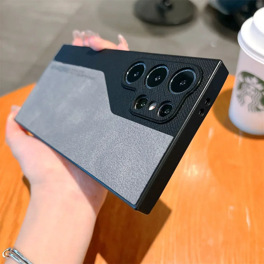 Luxury Dual Color PU Leather Case for Samsung Galaxy