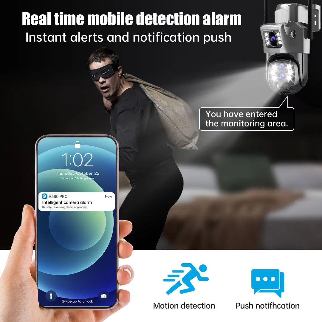 Solar Outdoor Camera 12MP 6K 4G SIM 10X Zoom PTZ