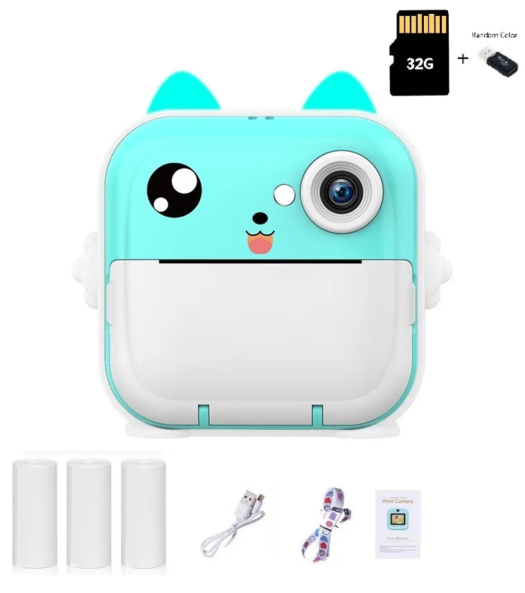 Kinder 1080P HD Digitalkamera Mini Thermodrucker