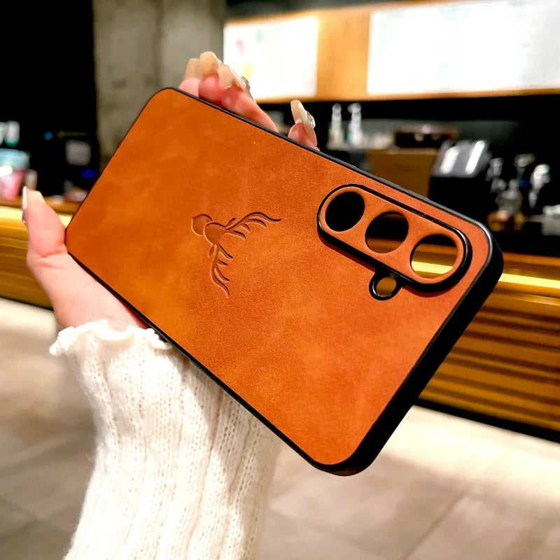 Retro leather phone case for Samsung Galaxy models