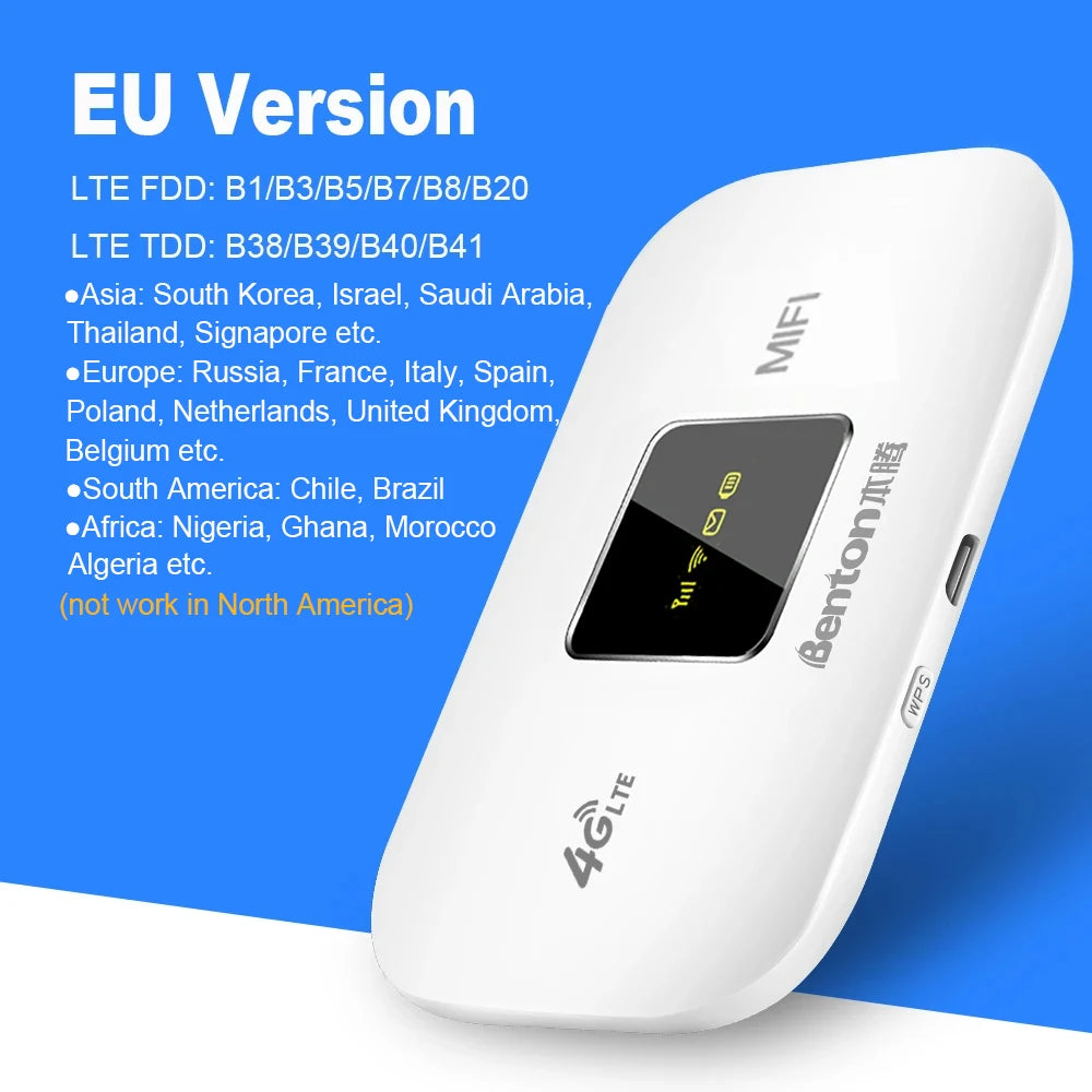 Portable 4G LTE WiFi6 router for travel