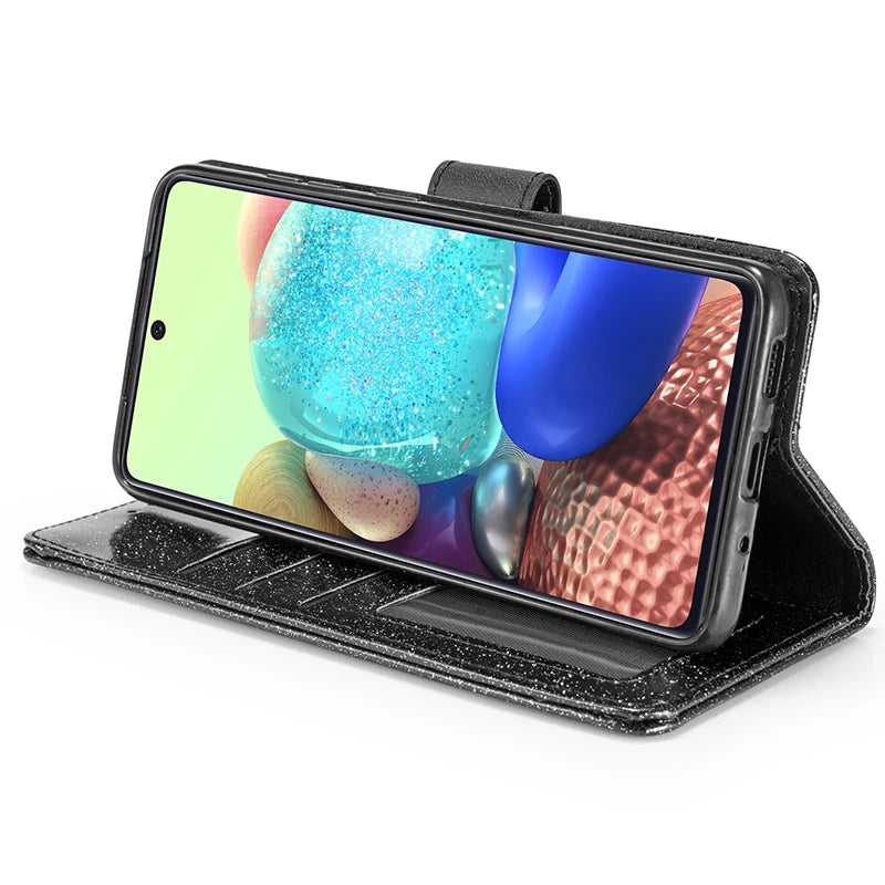 Glitzer Brieftasche Flip Hülle für Samsung S25 Ultra