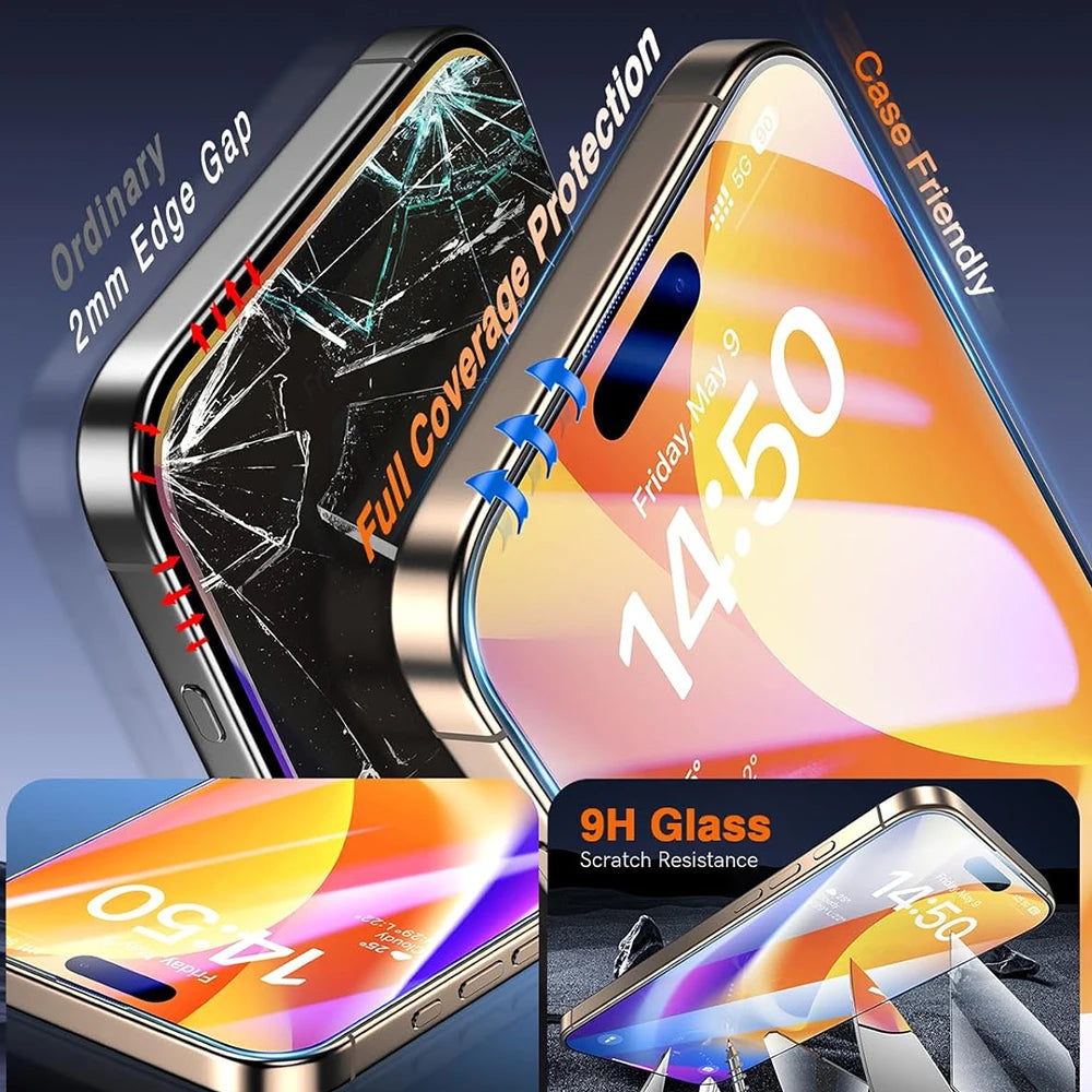 6-in-1 tempered glass set with camera protection for iPhone 17