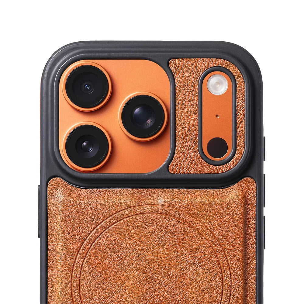 Magnetische Leder iPhone Hülle im Business Design – Stoßfest, Magsafe kompatibel & Kabelloses Laden