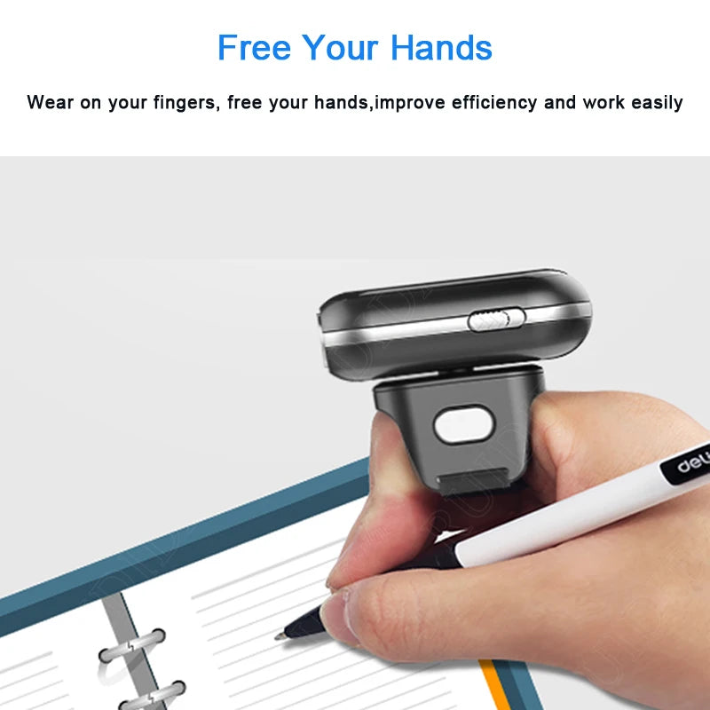 Tragbarer Bluetooth Barcode Scanner Finger-Ring