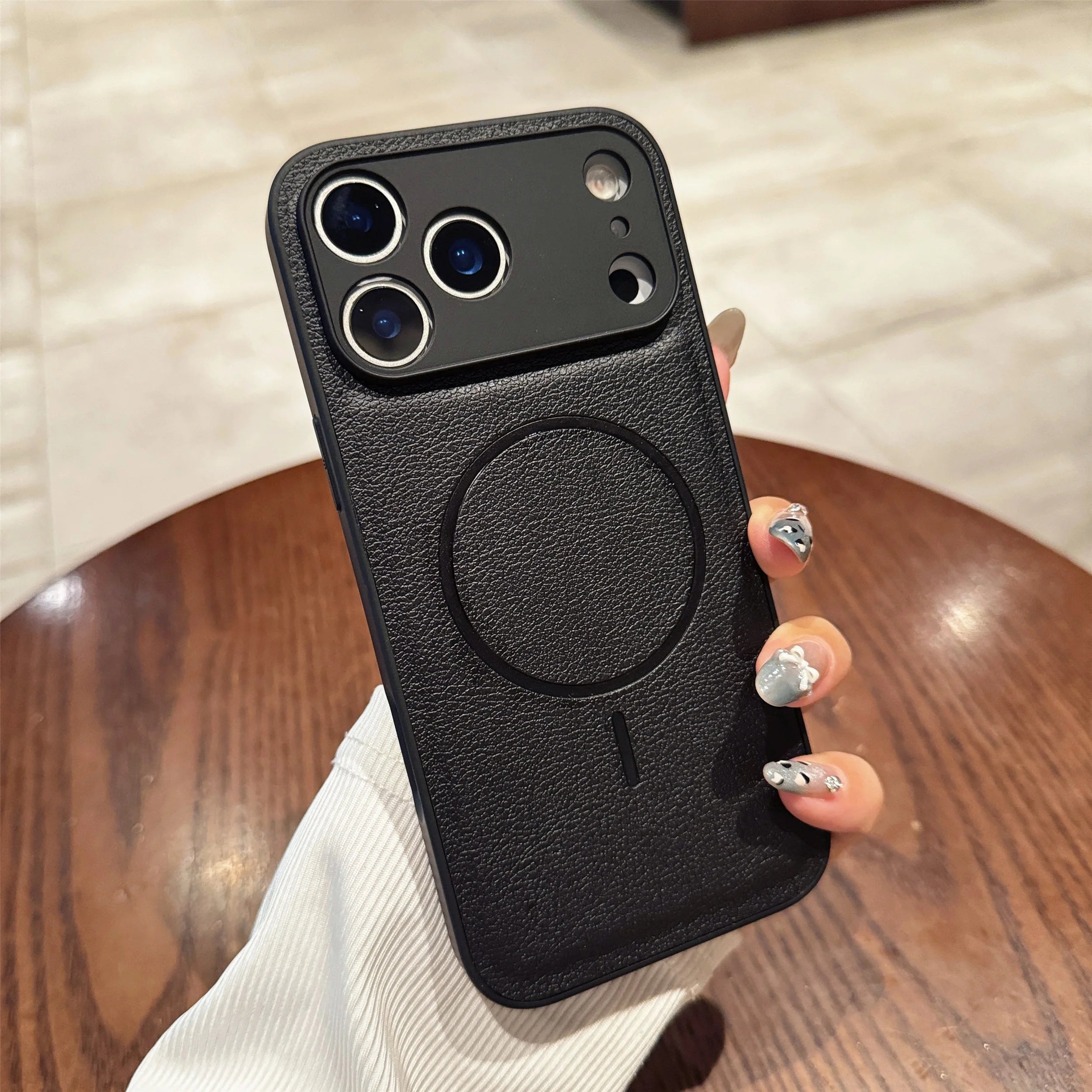 Magnetic Leather Pattern Case for iPhone 17 Pro Max