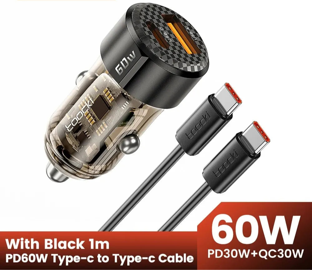 60W Auto Ladegerät Schnellladung PD 27W