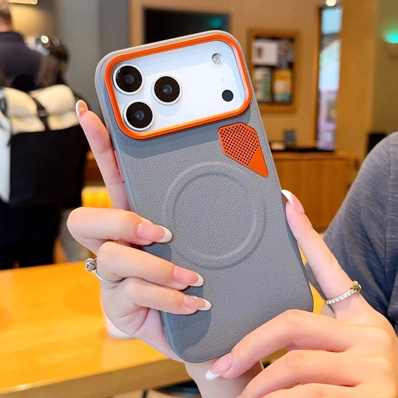 Luxuriöse Magnetische PU Leder Hülle für iPhone 17 Pro