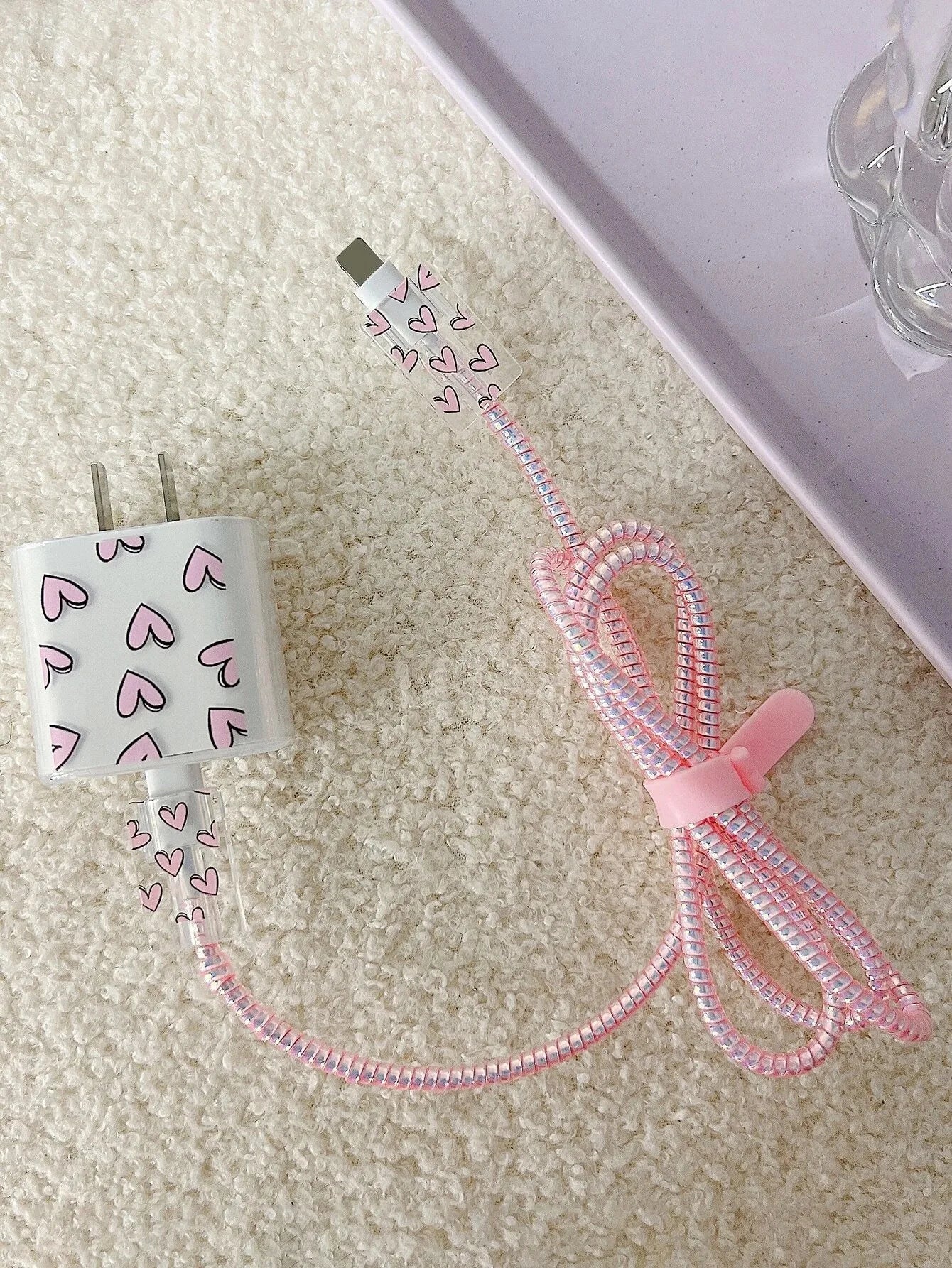 Ladekabel Schutz Hülle Love Muster für iPhone & Apple