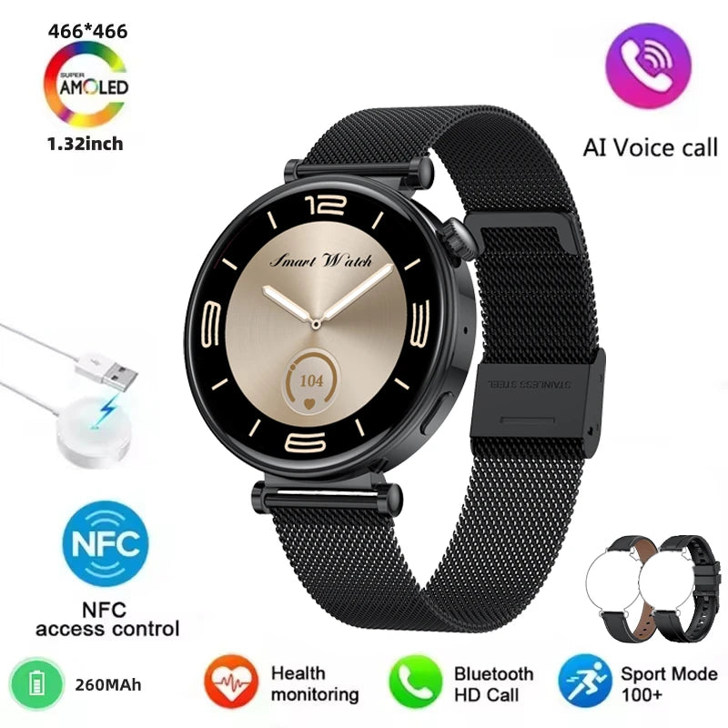 Elegante Damen Smartwatch GPS NFC Fullscreen 2025