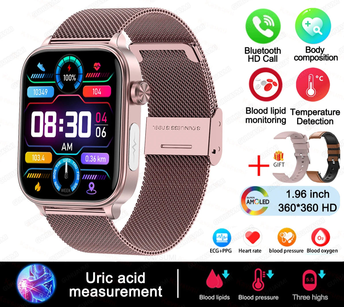 Intelligente Gesundheits-Smartwatch mit Blutdiagnose