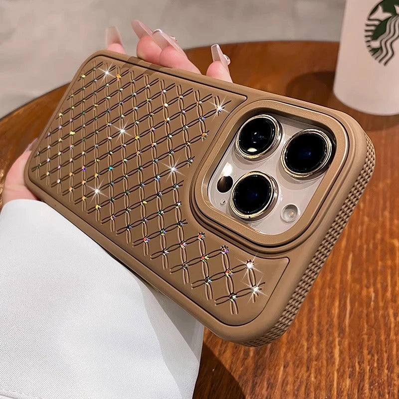 Luxus Glitzer Strass Gitter Hülle für iPhone 17