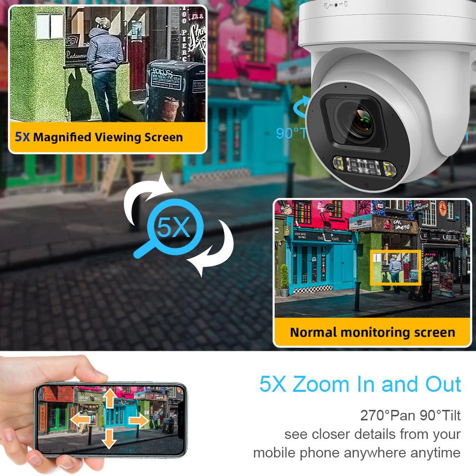 8MP PTZ IP Camera 5X Zoom Outdoor with POE