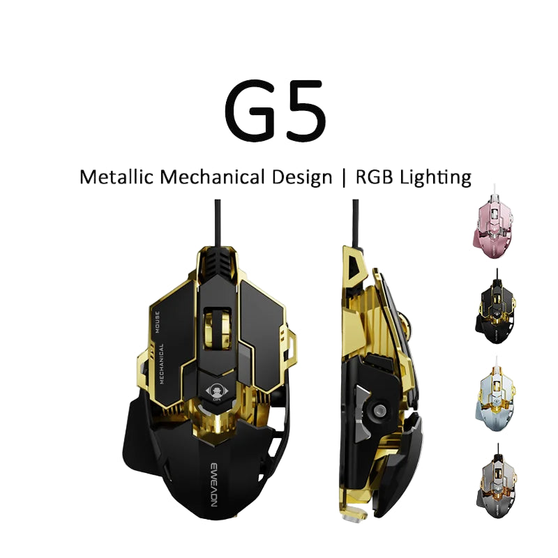 Kabelgebundene Metall-Gaming-Maus mit 12800 DPI