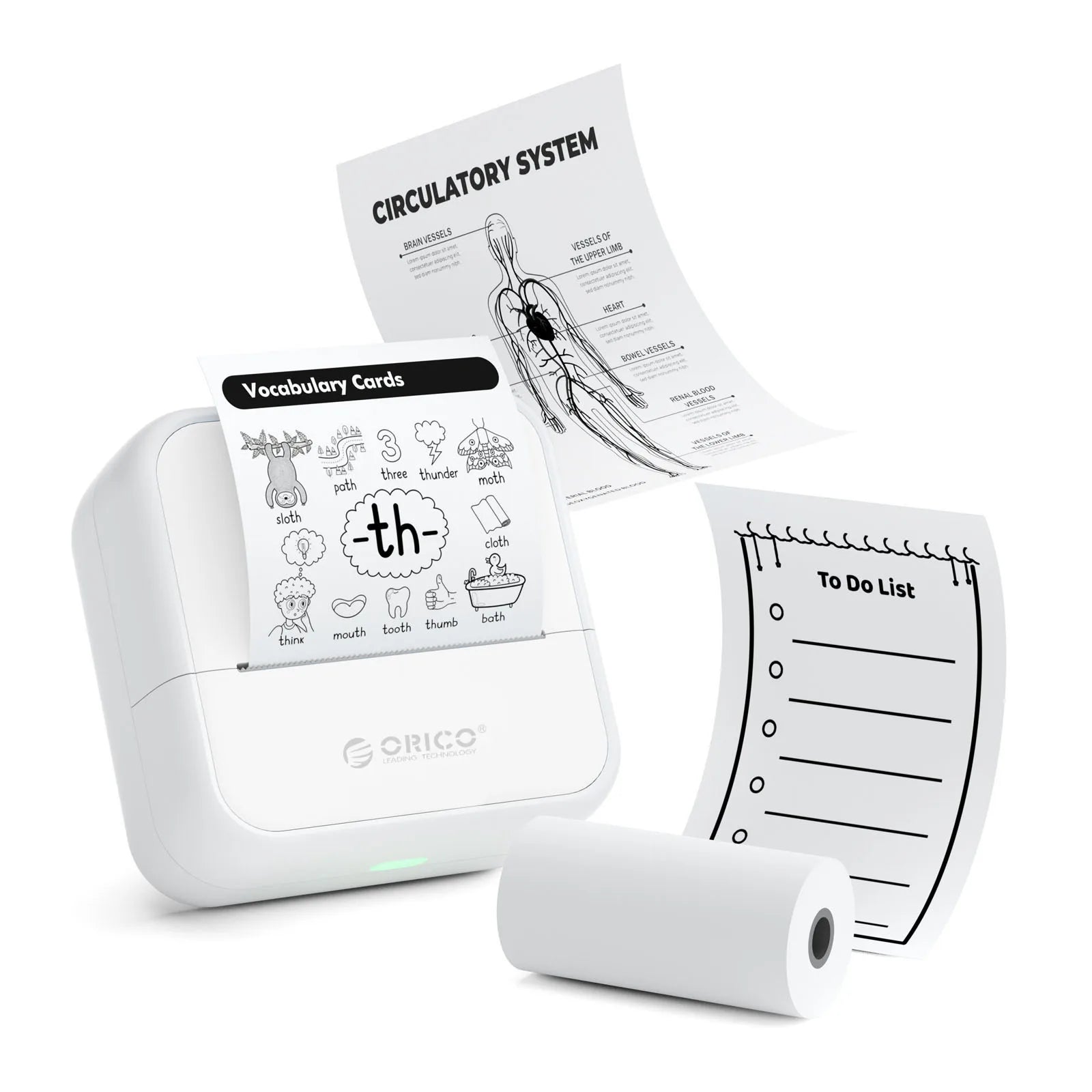 Orico Mini Bluetooth Etiketten- & Fotodrucker tragbar