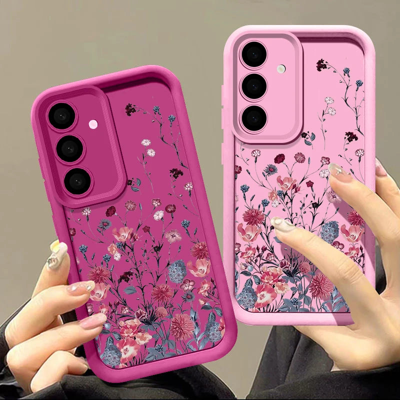 Elegante rote Blumenhülle für Samsung Galaxy & A-Serie