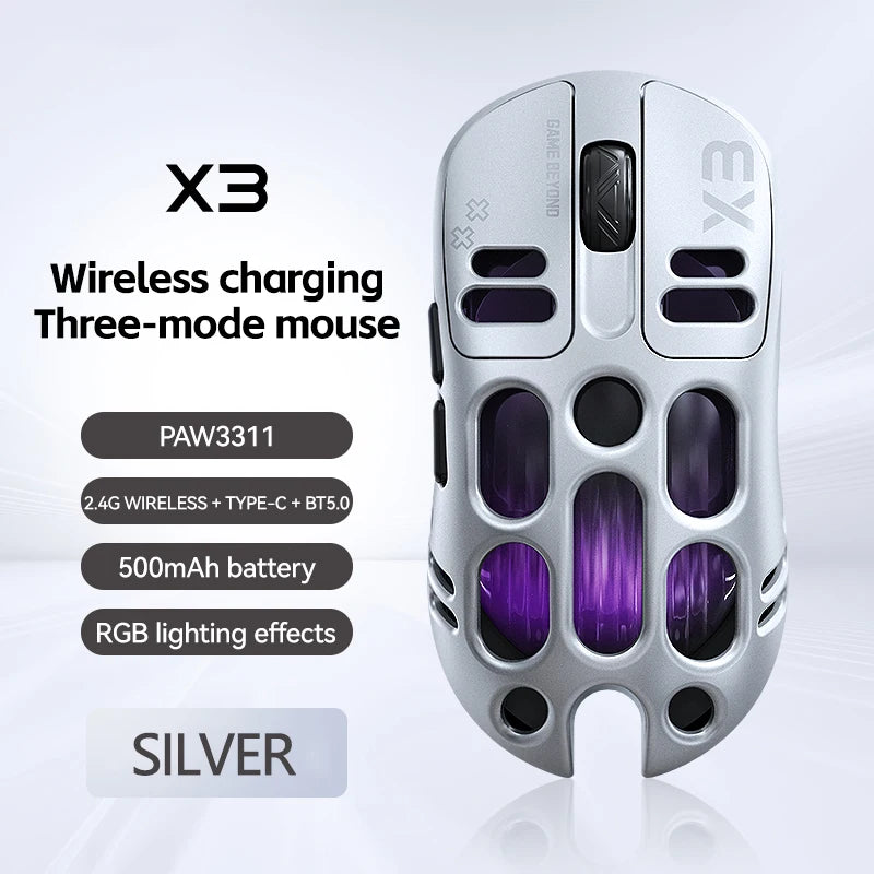 Kabellose Gaming-Maus X3 mit RGB Licht und PAW3311