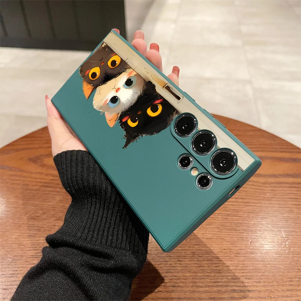 Cute cat case for Samsung Galaxy models