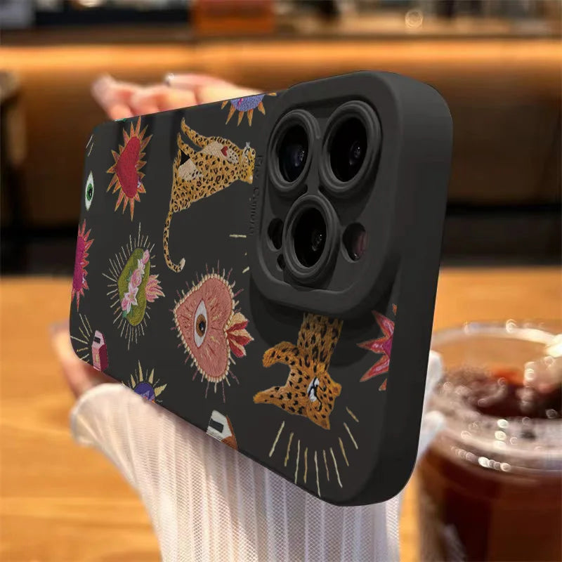 Floral Leopard Silikonhülle iPhone