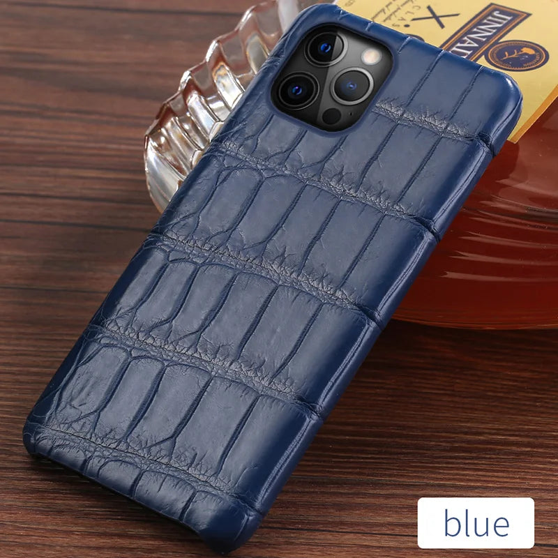 Natürliche Krokodillederhülle für iPhone 17 Pro Max