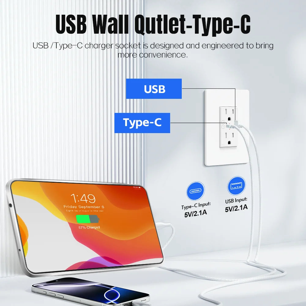 Smart Wi-Fi socket with USB-C & voice control