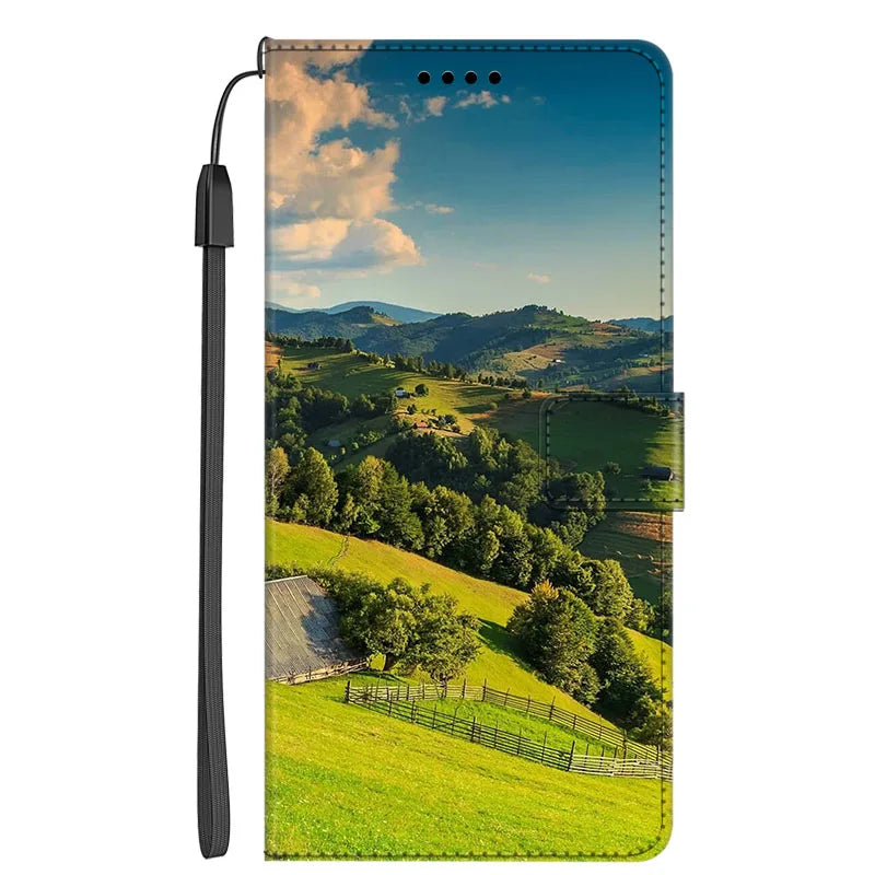 Marmor Weihnachts Ledertasche für Google Pixel 7 Pro Flip Case mit Kartenfach