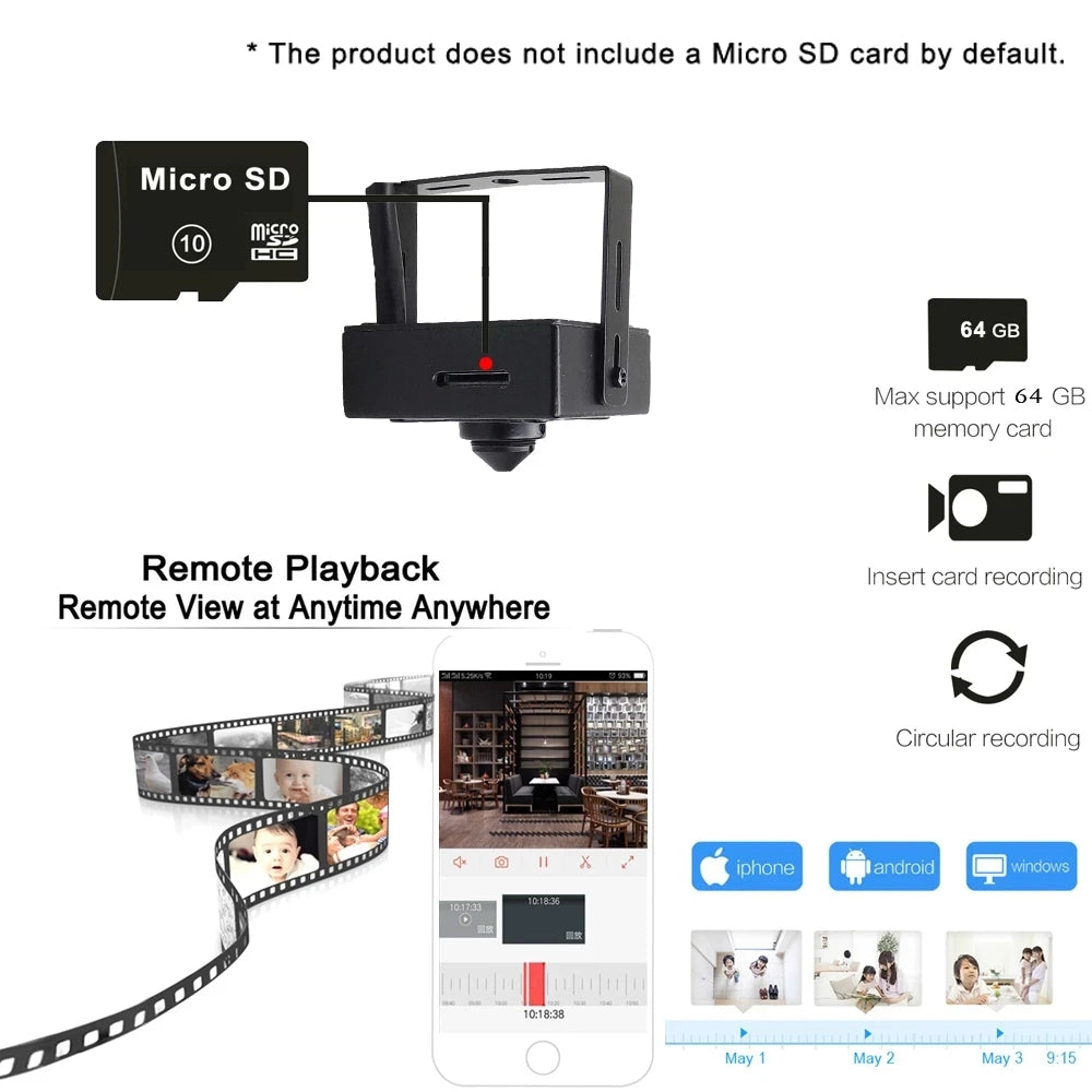 5MP 1080P POE Mini IP Camera HD with Micro SD