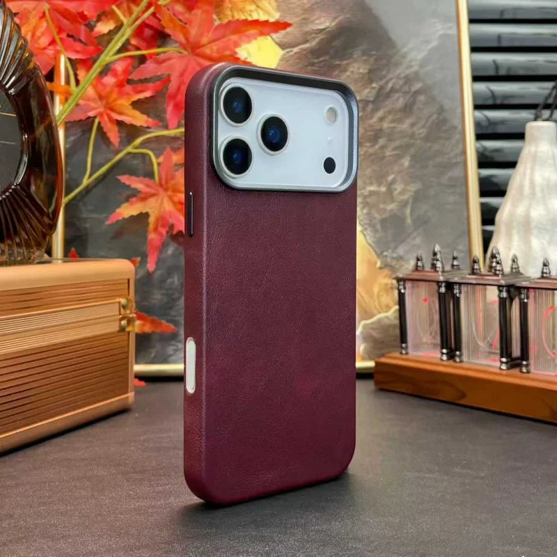 Magnetische Rindsleder Hülle für iPhone 17 Pro Max – Active Touch