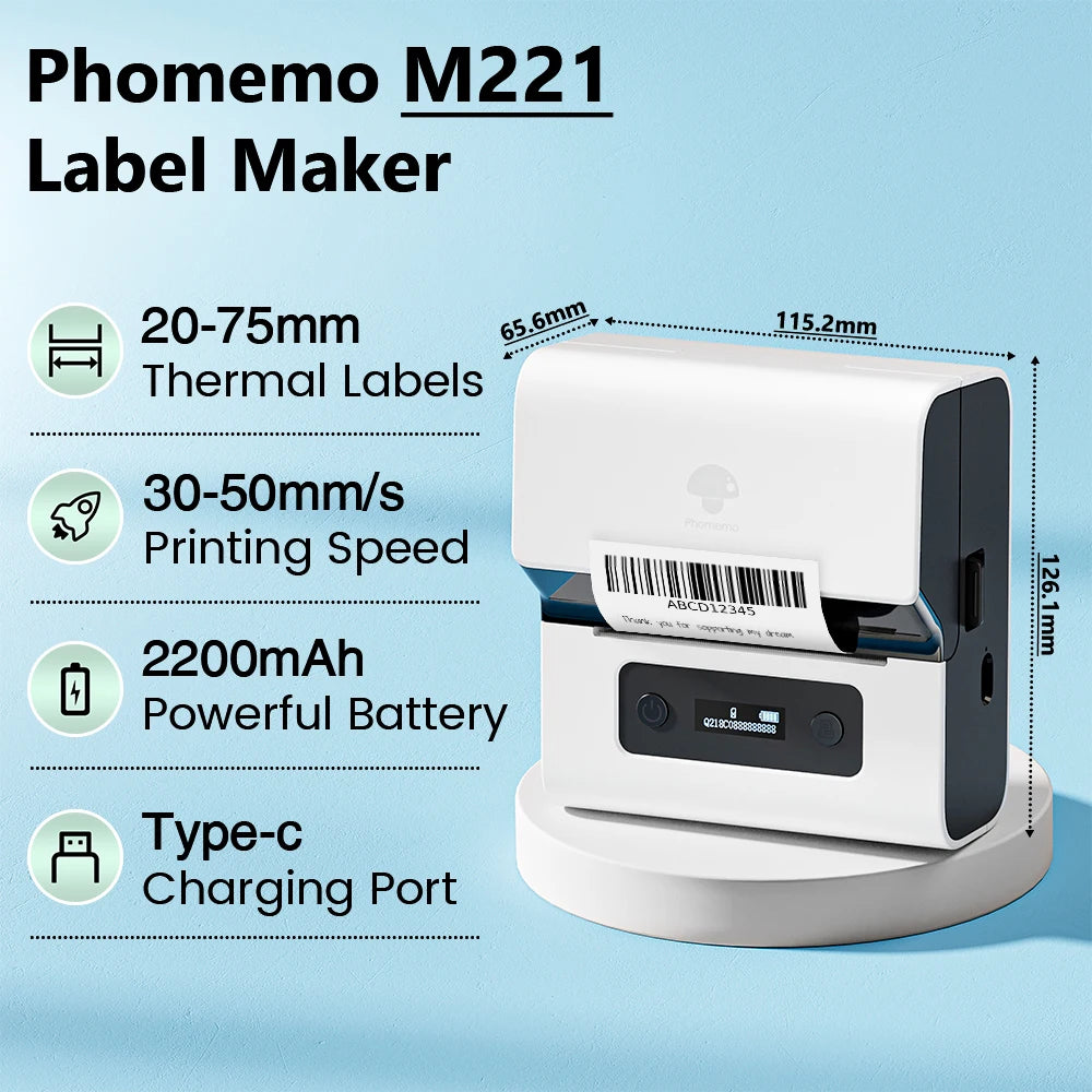 3-Zoll Bluetooth Etikettendrucker M221 für Versand