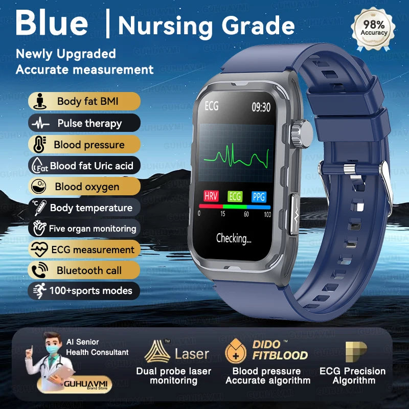2025 Pflege Smartwatch mit EKG PPG Blutwerte