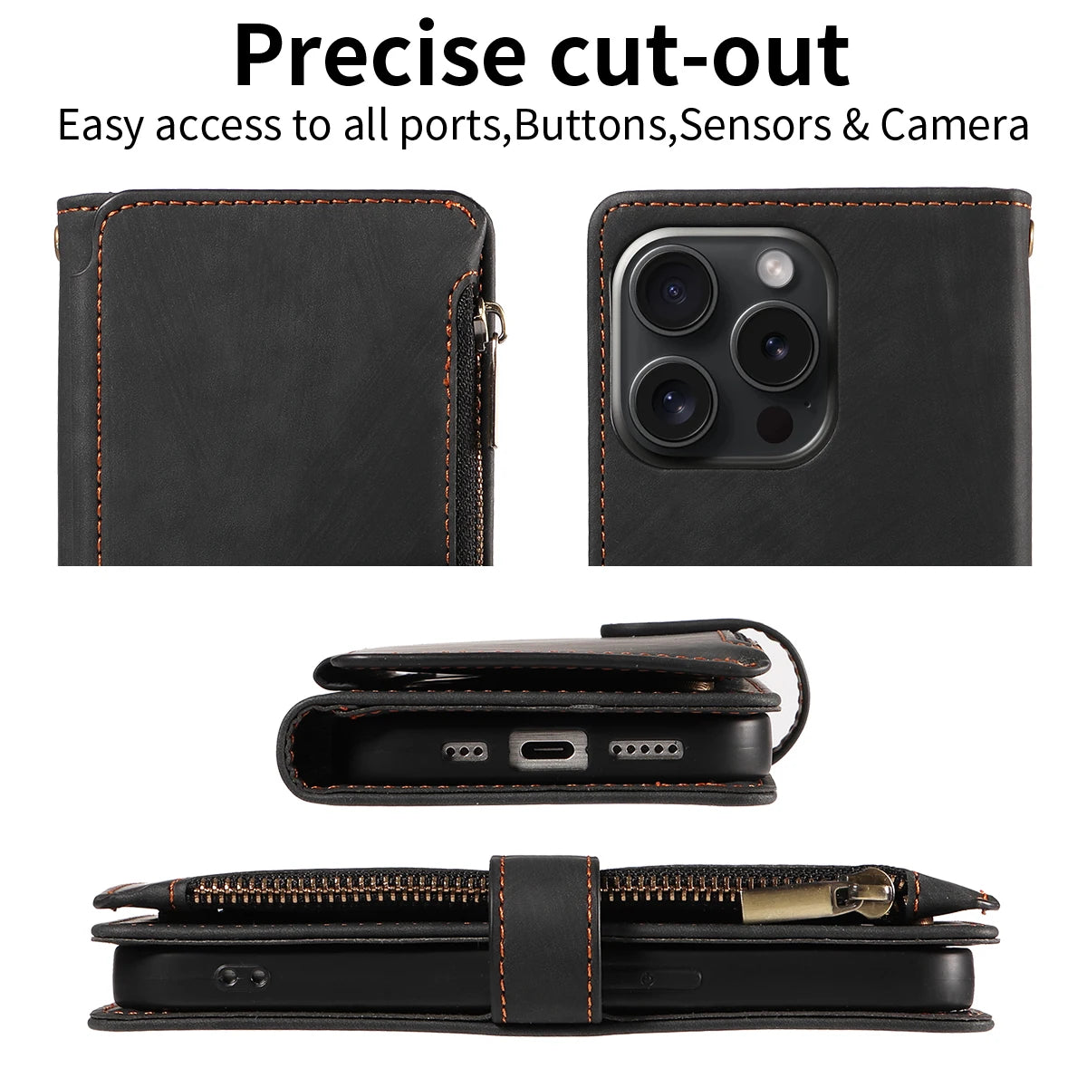 PU leather zippered wallet for Xiaomi