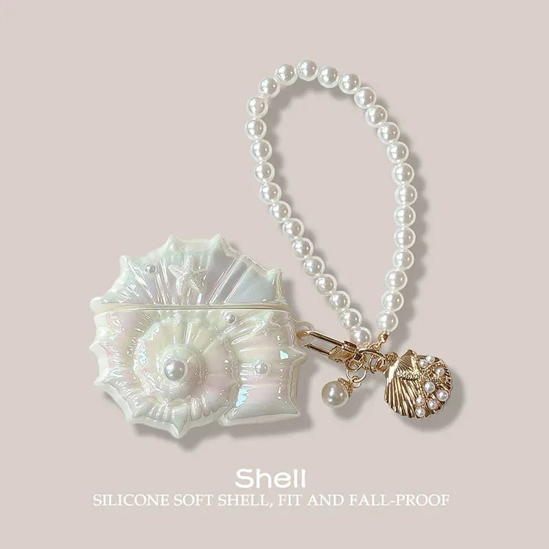 Glitzer Muschel Airpods Hülle Anhänger