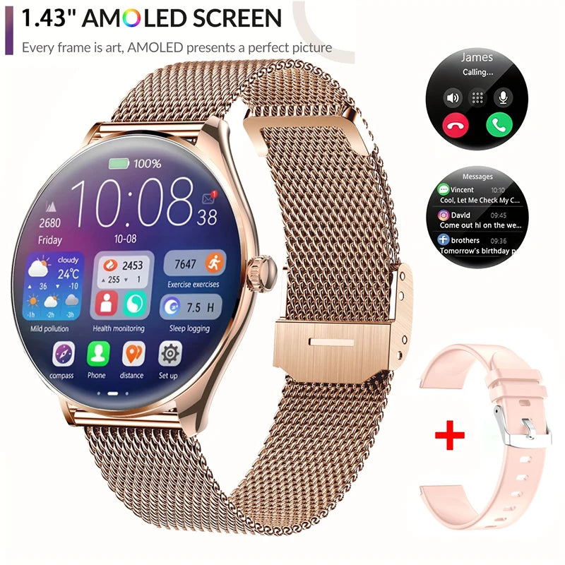 Ultra dünne Smartwatch 1,43" AMOLED HD Display