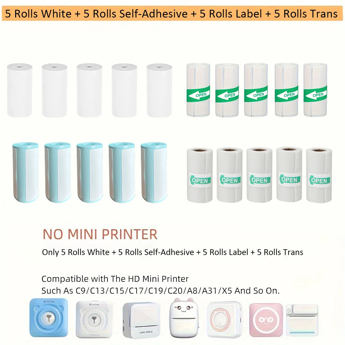 Tragbarer Mini-Thermodrucker Bluetooth ohne Tinte