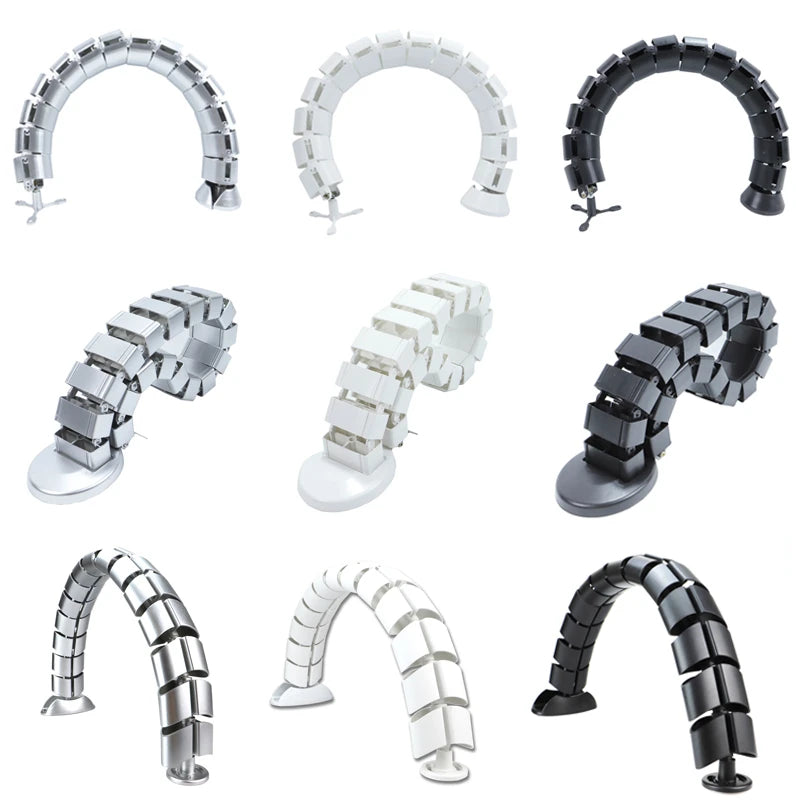 Schwarzes verstellbares Kabelmanagement für Stehpulte