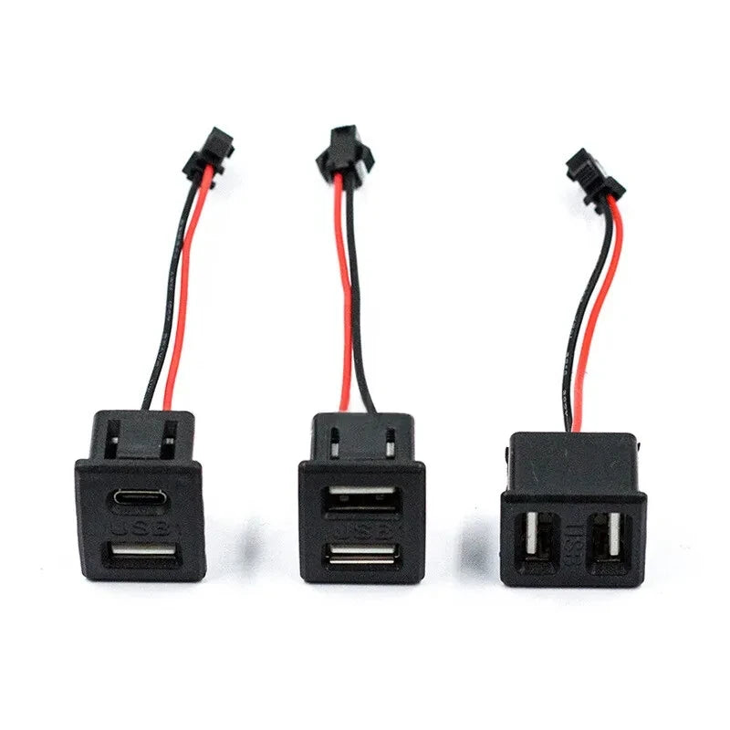 USB & Typ-C Doppelbuchse mit Kabel