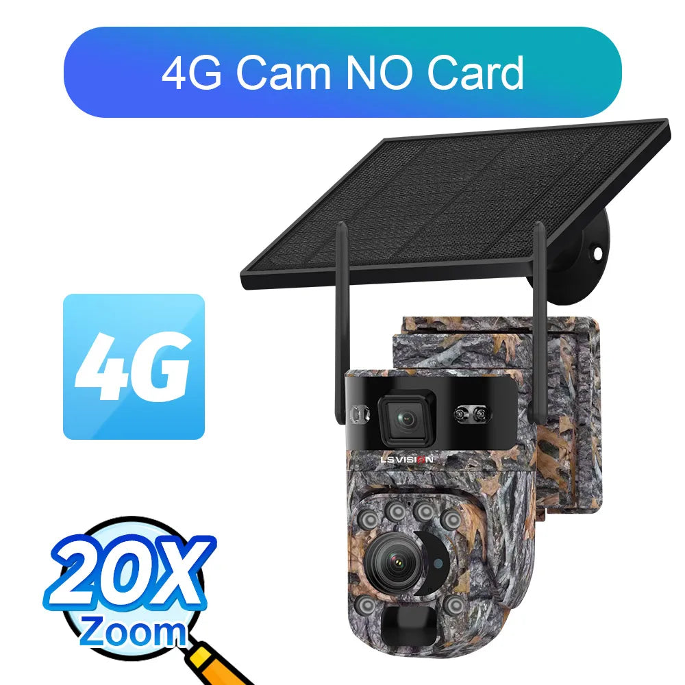 6K 4G Solar Sicherheitskamera mit 20X Zoom & Tracking