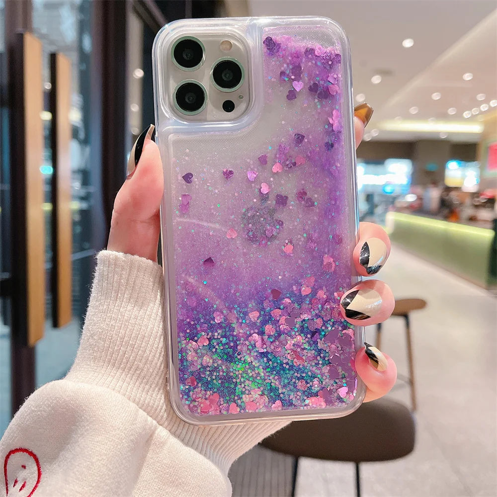 Luxuriöse Glitzer-Herz-Hülle für iPhone 17 Serie