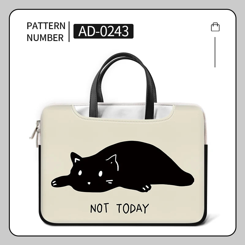 DIY PU Laptoptasche Katze 12–17 Zoll