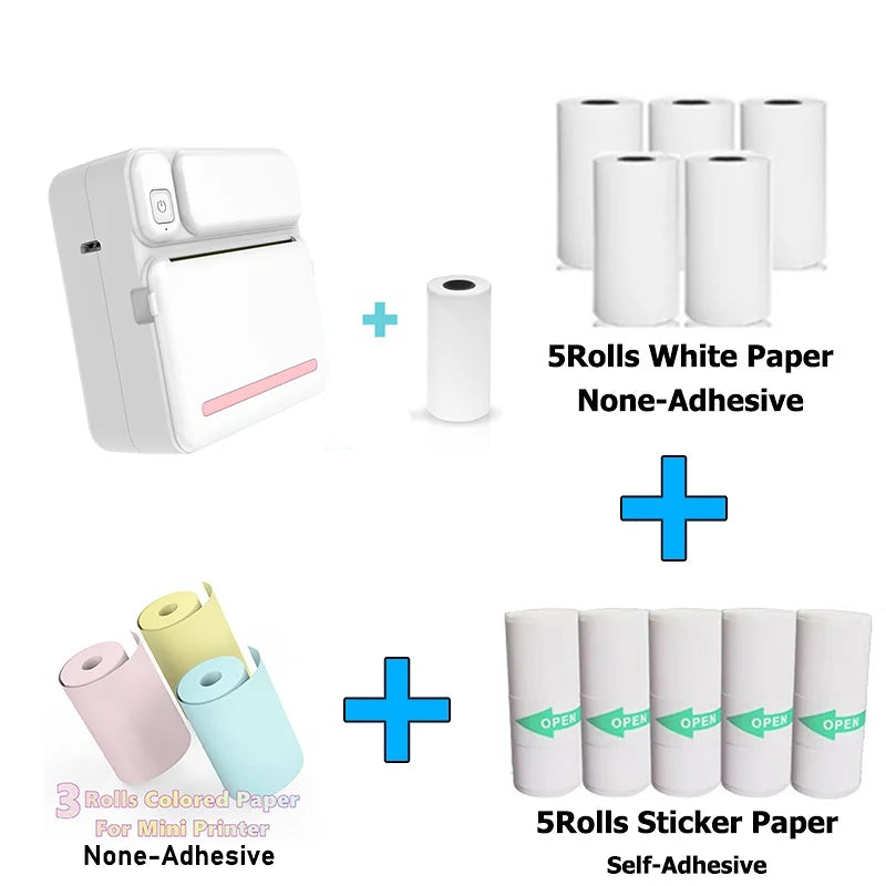 Mobiler Mini Thermodrucker C19 für Fotos & Etiketten