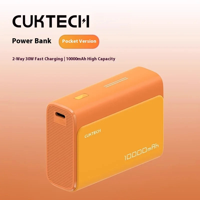 Kompakte Powerbank 10000mAh mit integriertem Kabel