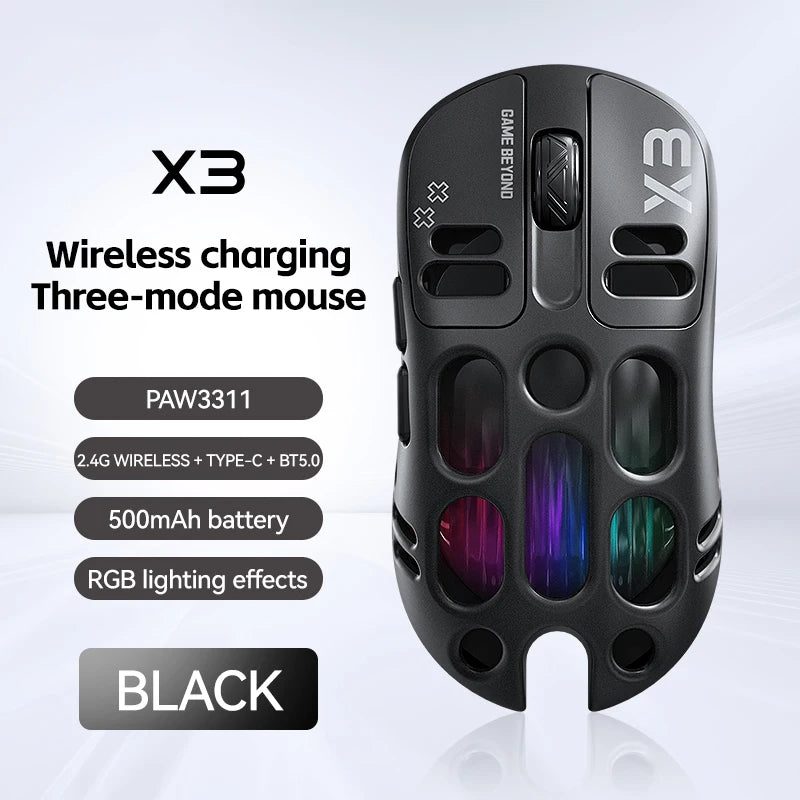 Kabellose Gaming-Maus X3 mit RGB Licht und PAW3311