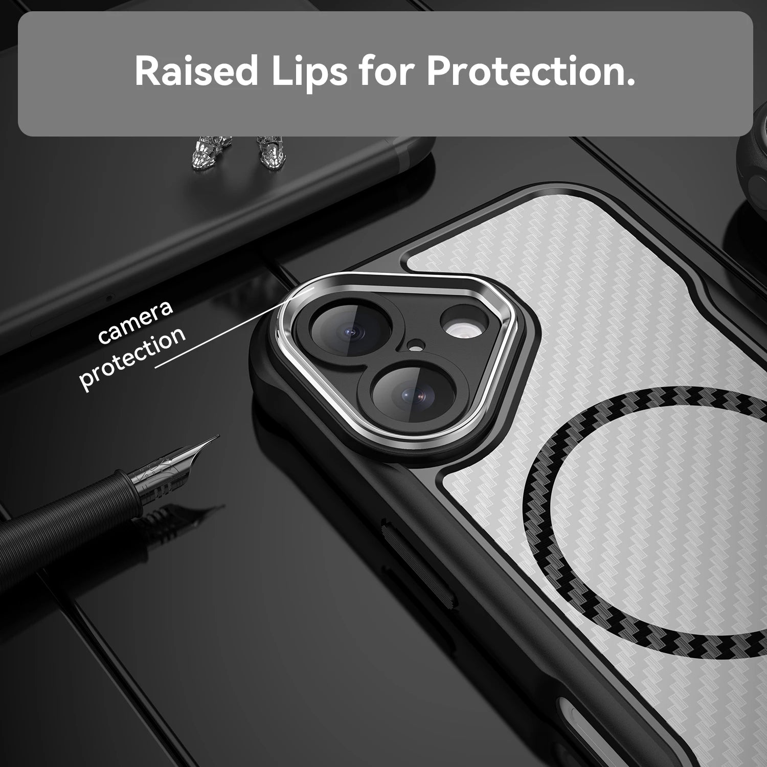 Transparente Carbon Fiber Hülle für iPhone 17 Pro Max