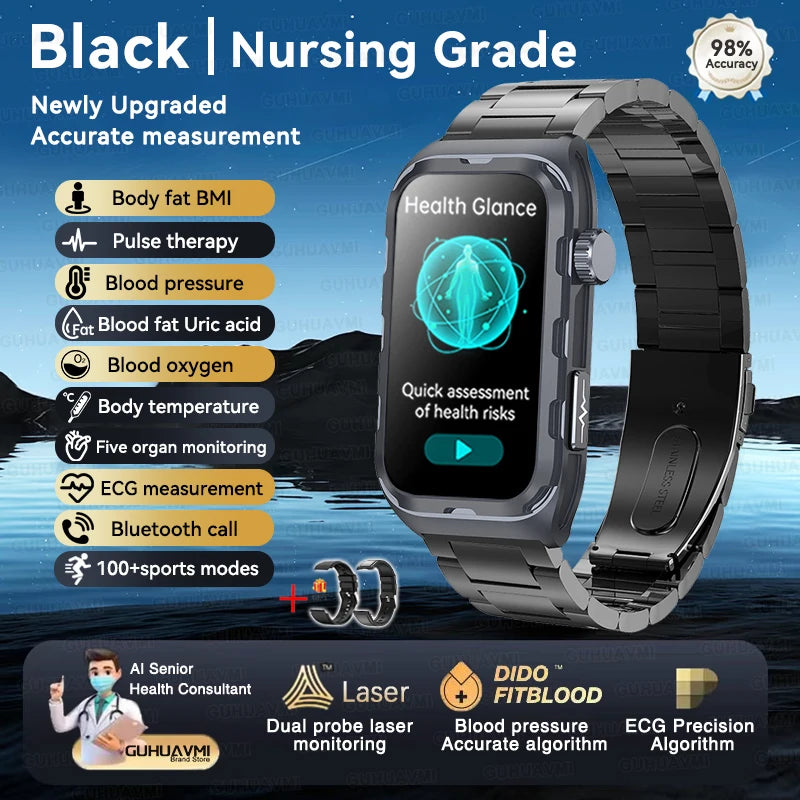 2025 Pflege Smartwatch mit EKG PPG Blutwerte