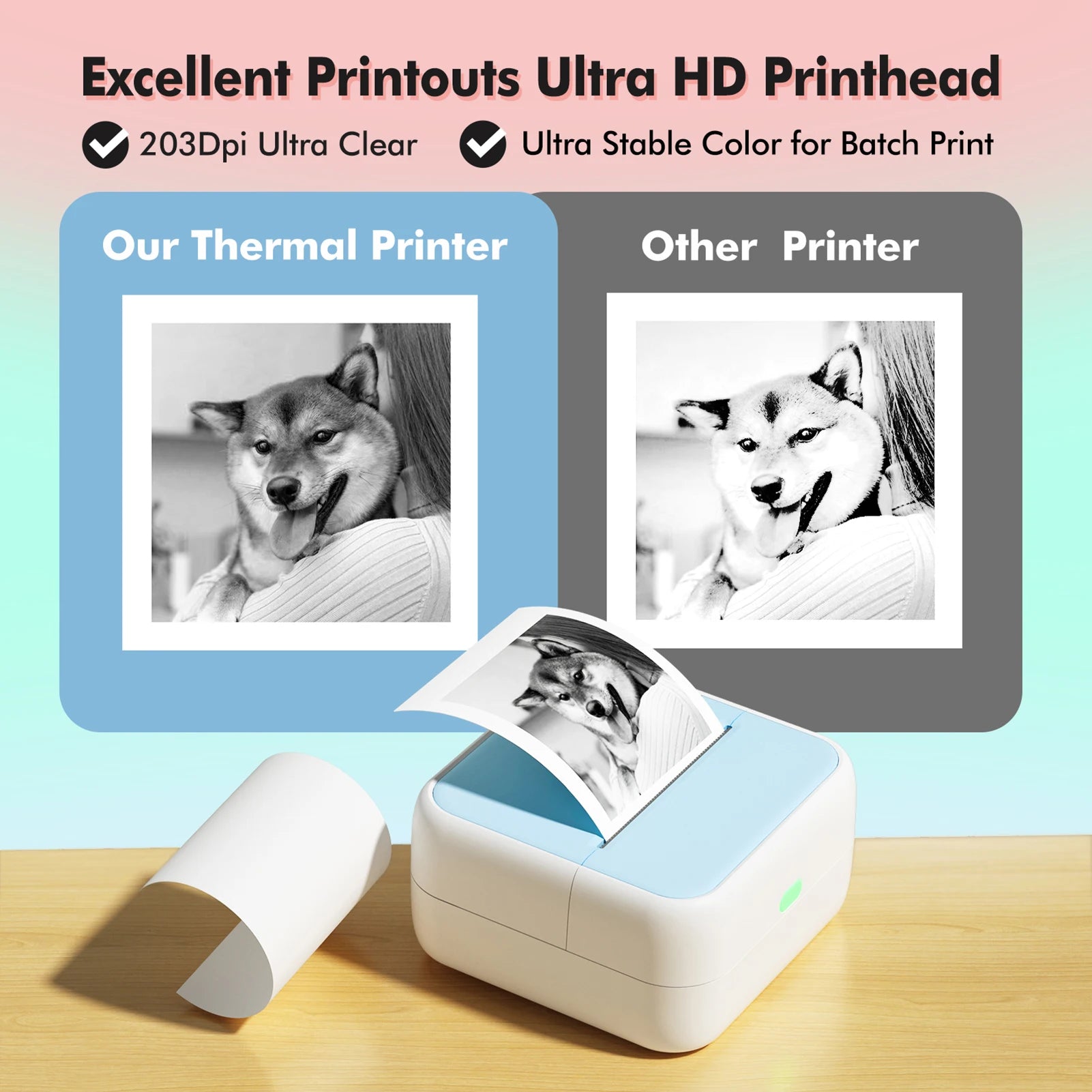 Mini Thermodrucker Taschenformat Bluetooth kabellos