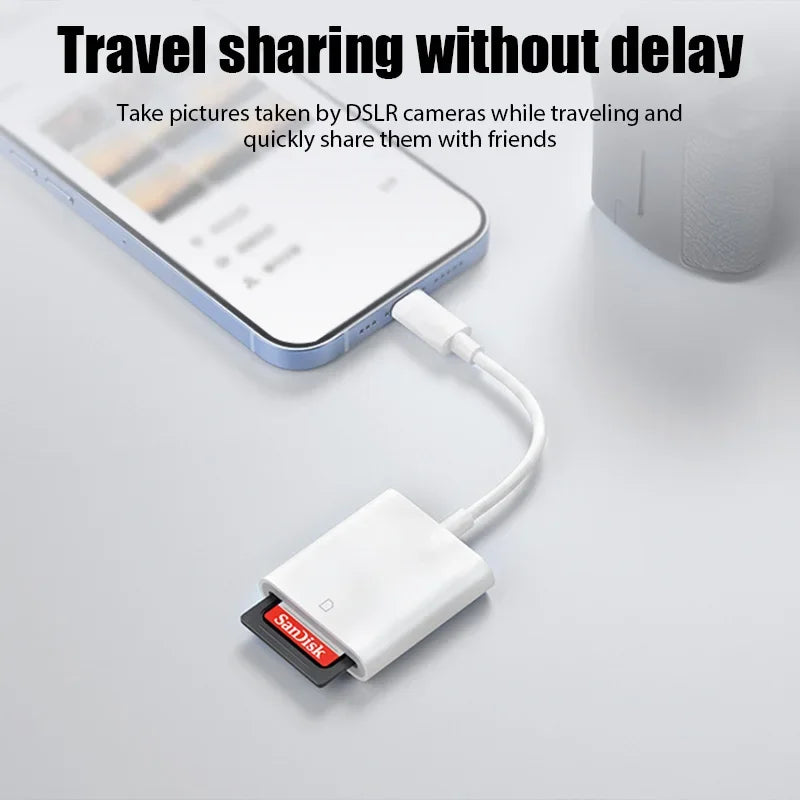 External SD card reader Lightning Type-C adapter