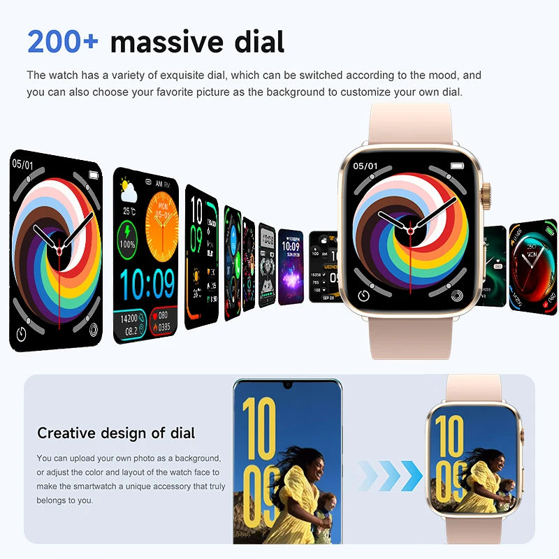 Klassische Smartwatch 2025 Herren Damen GPS NFC AMOLED